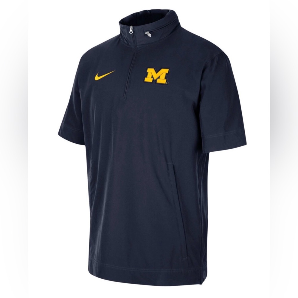 Nike Michigan Wolverines Coaches Half-Zip Short Sleeve Jacket Men's Size Large